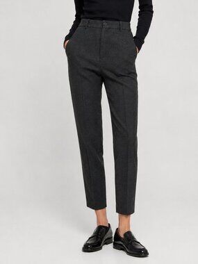 Zara Grey Houndstooth Ankle Pants